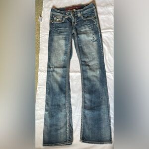 Hydraulic Denim Jeans with Red Logo